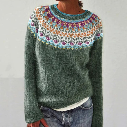Casual Floral Printing Crew-neck Sweater