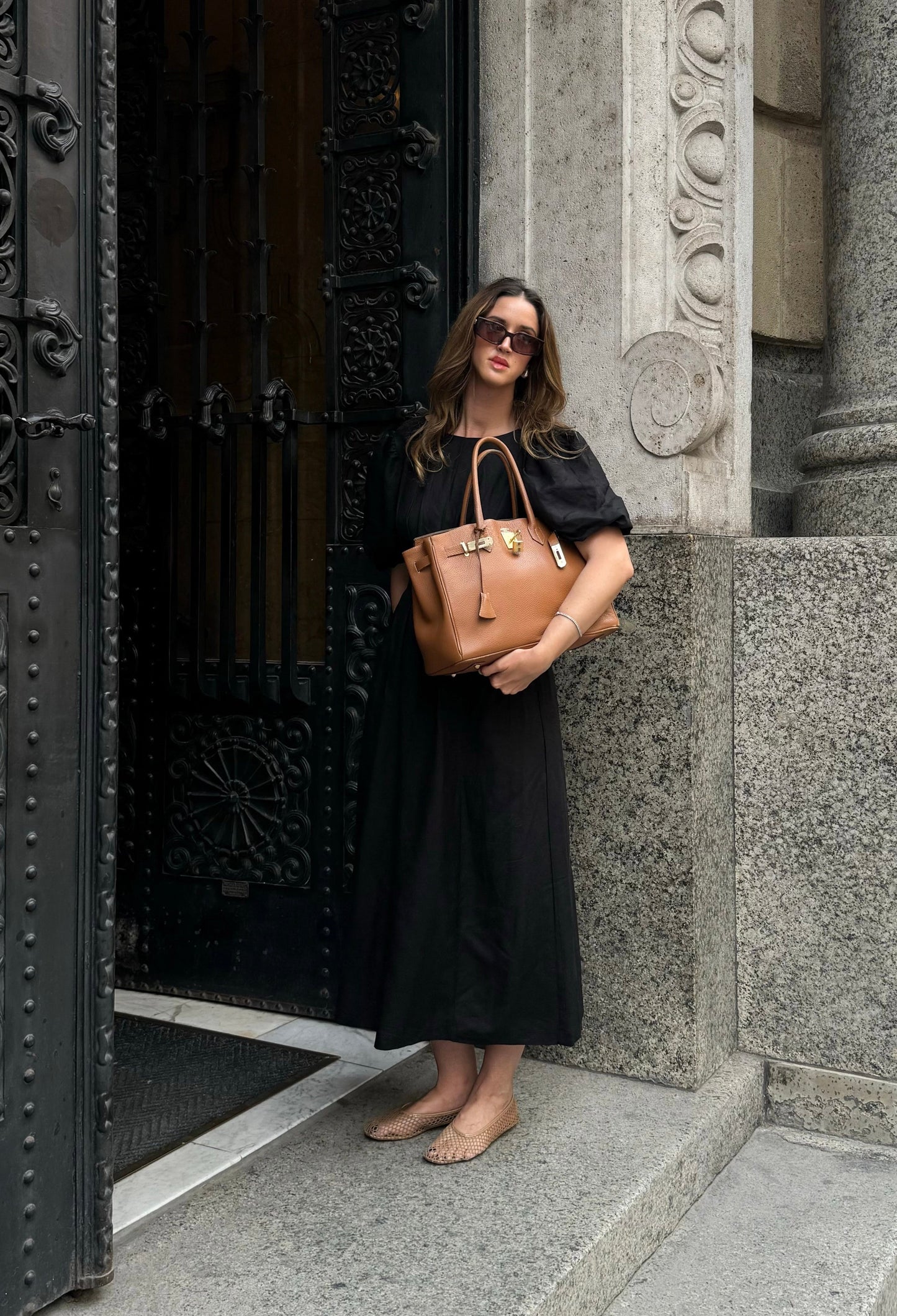 Black Air Linen Maxi Dress
