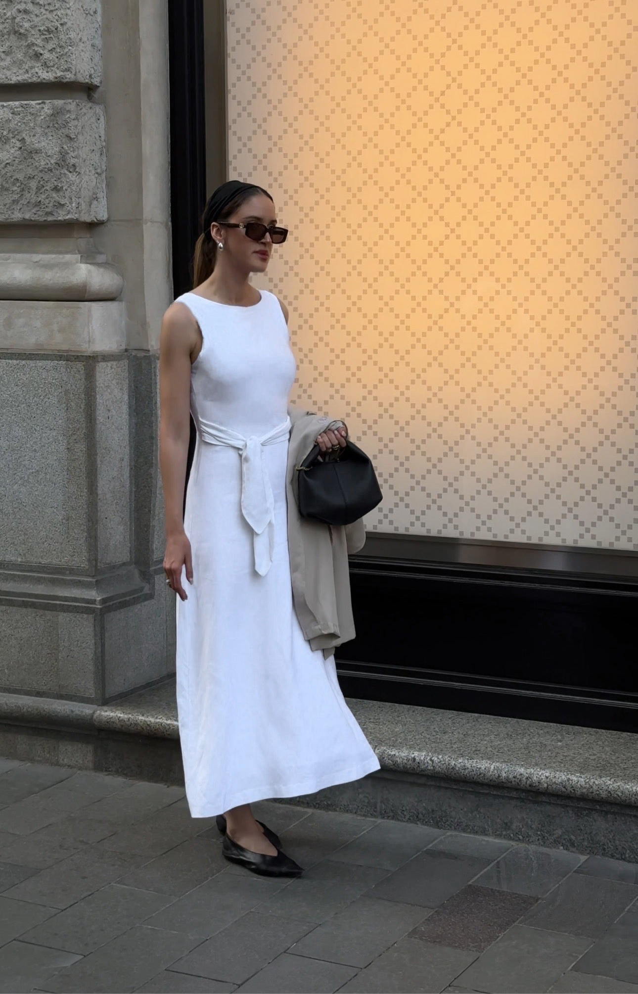 White Sky Linen Maxi Dress