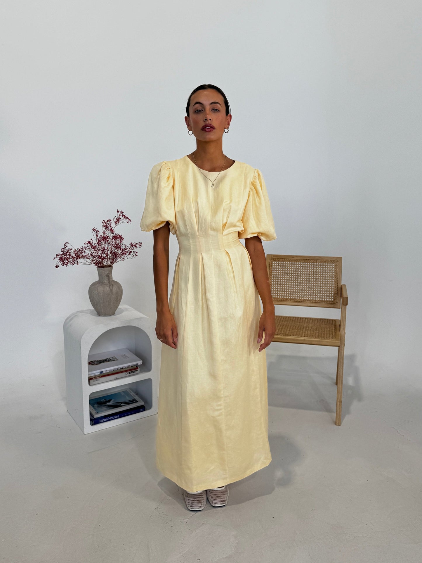 PRE-ORDER - Butter Yellow Air Linen Maxi Dress