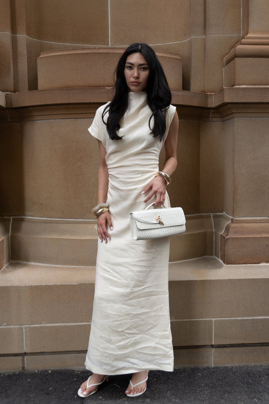 PRE-ORDER - Butter Yellow Velour Linen Maxi Dress