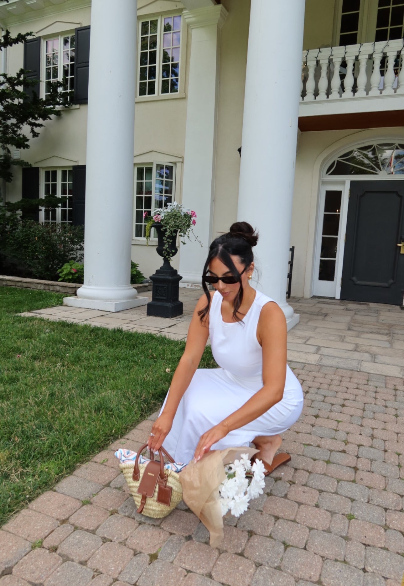 White Sky Linen Maxi Dress